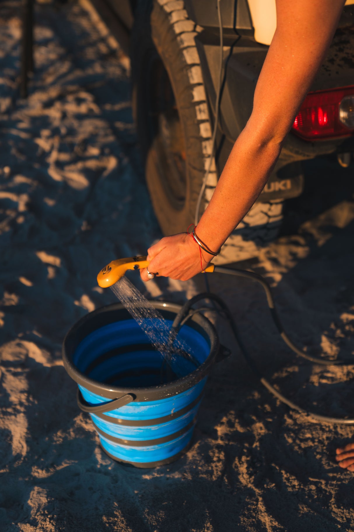 12V Portable Camp Shower, 2m Hose, Adjustable Flow