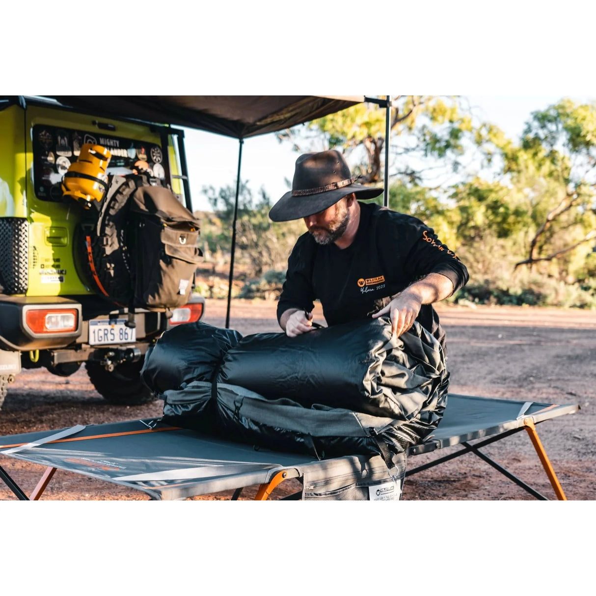 EASY UP STRETCHER BED SINGLE JUMBO 218X96X42CM