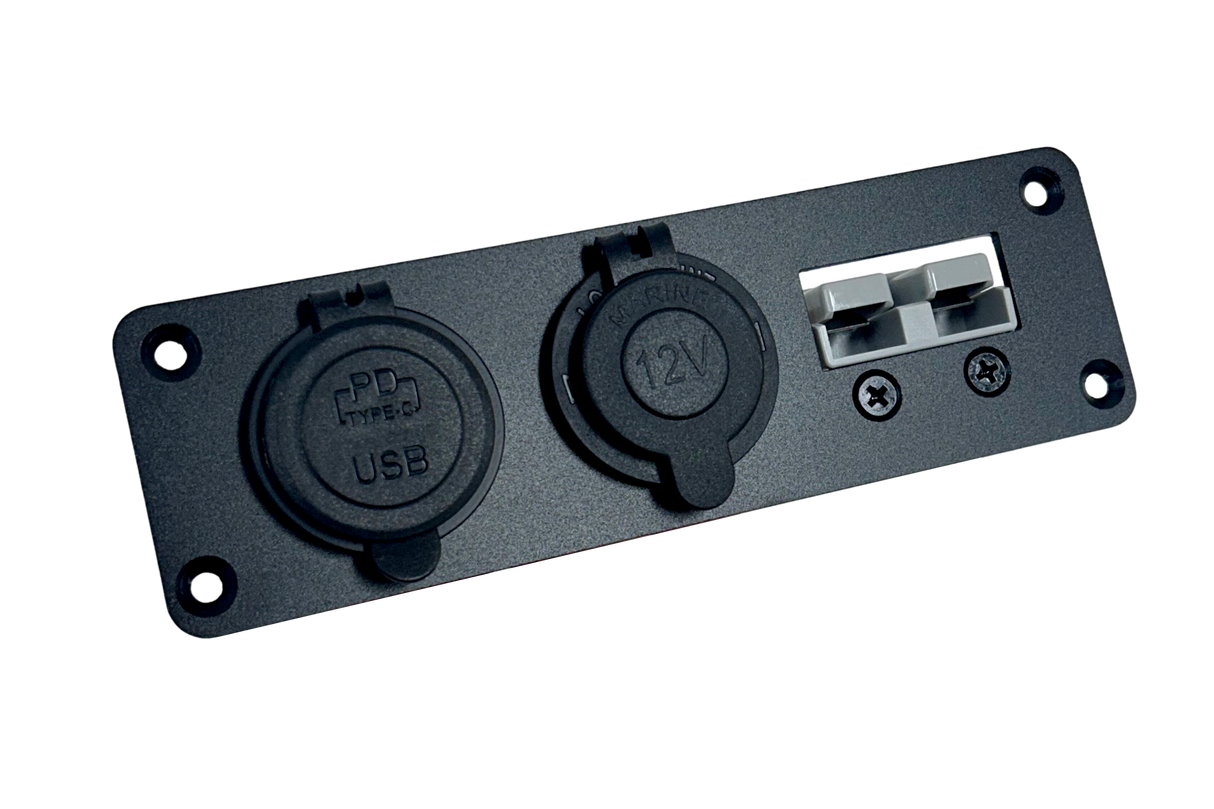 50A ANDERSON STYLE CON PNL MNT W USB C PD65W+QC3.0 CHRGR+CIG