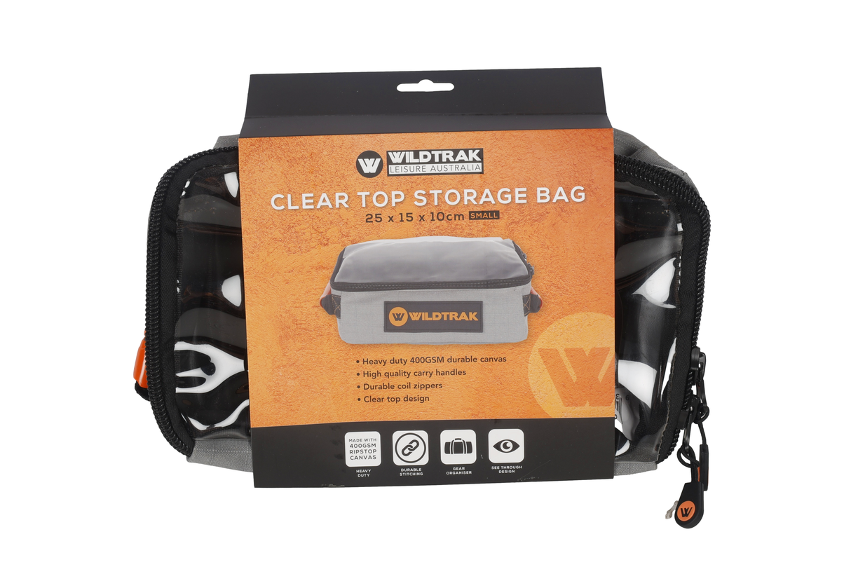 EXPLORER CLEAR TOP BAG SML 400GSM RSTOP CANVAS 25X15X10CM