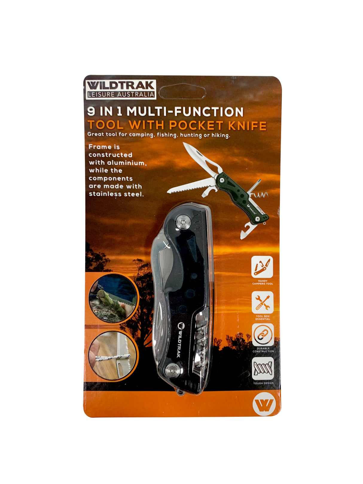 9 IN 1 MULTI TOOL WITH POCKET KNIFE