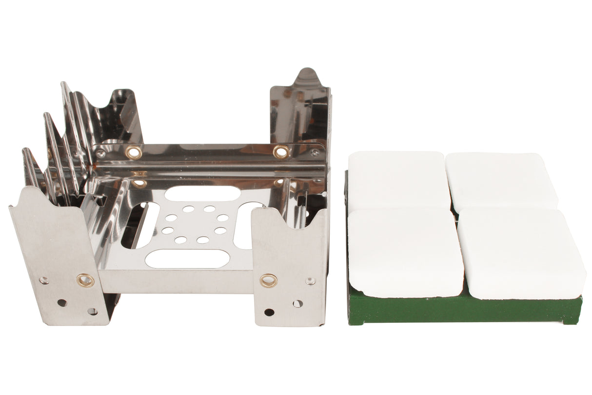 Folding Camp Stove with Fuel Tablets 12x9x3cm