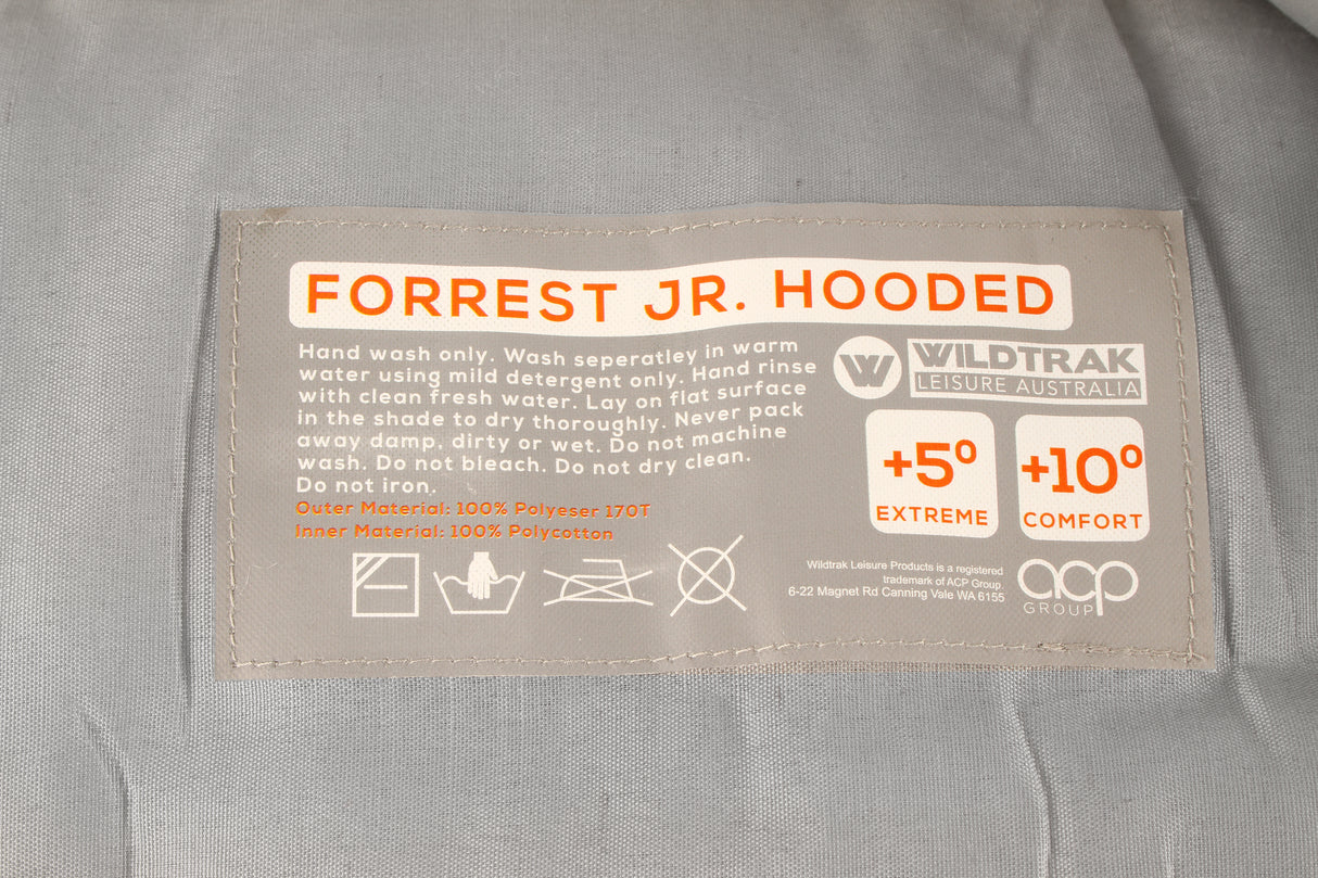 FORREST JUNIOR HOODED SLEEPING BAG 205X65CM 5 TO10C