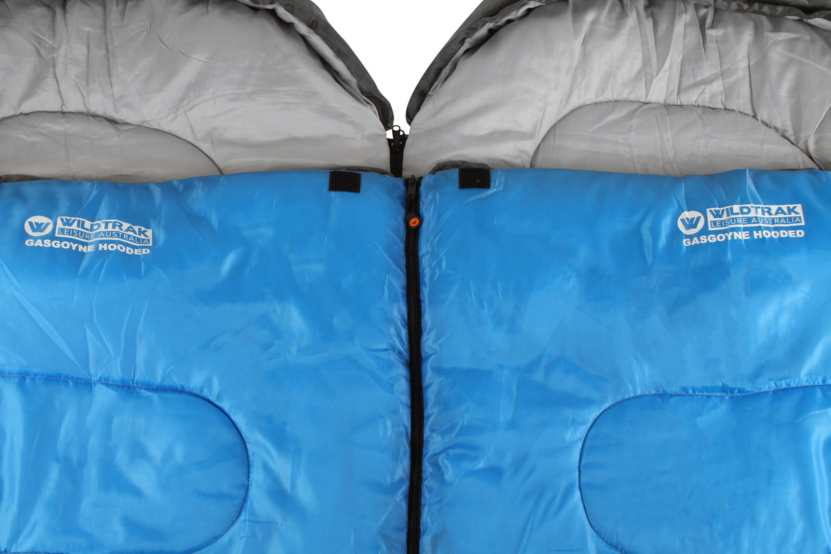 GASCOYNE HOODED TWIN SLEEPING BAGS 230X70CM 5 TO 10C