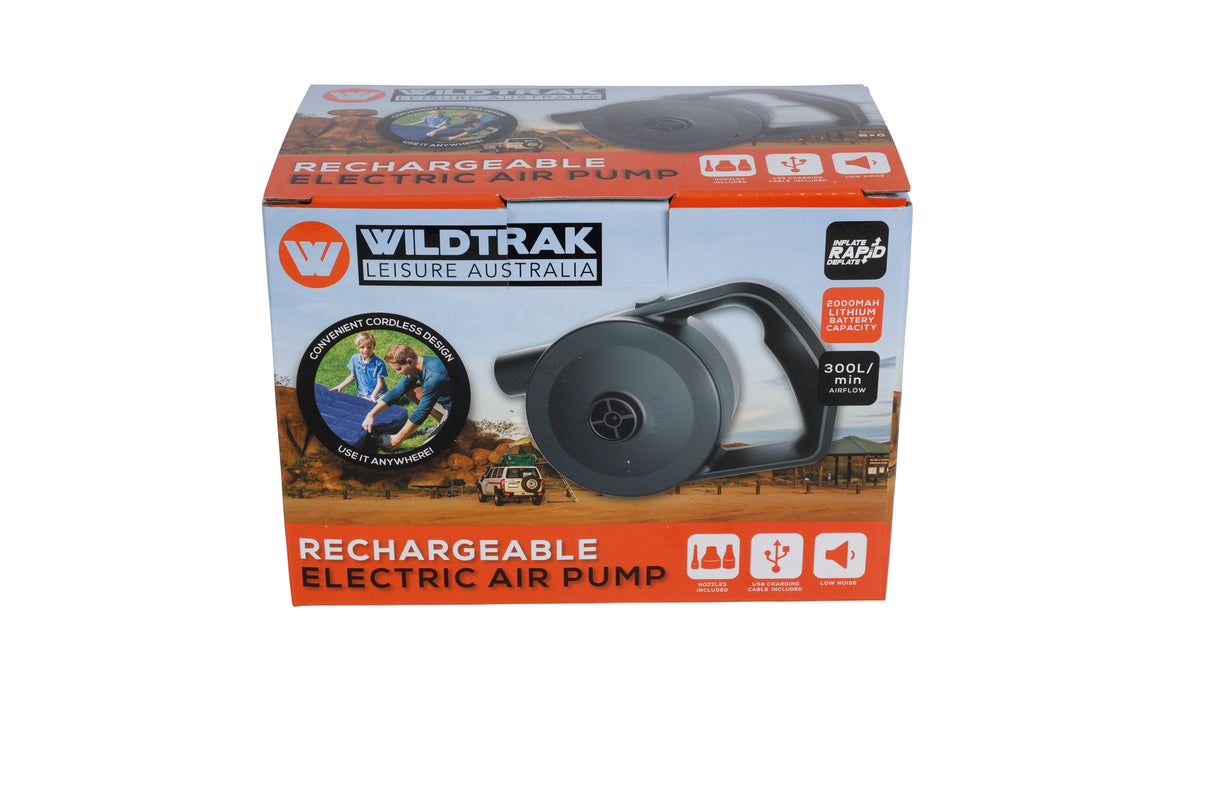 RECHARGEABLE ELECTRIC AIR PUMP 16.2X10.3X9.5CM USB