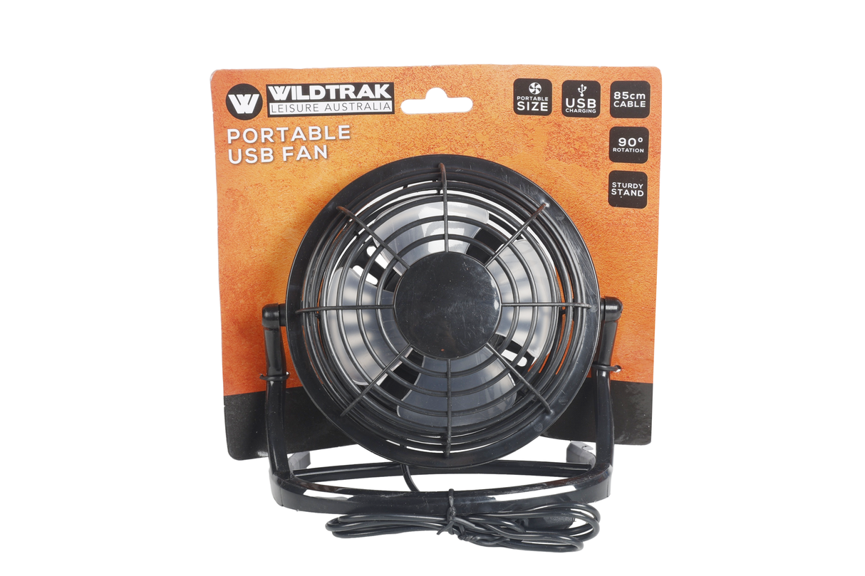Portable USB Fan 15x17cm, 85cm Cable Length, 90 Degrees Rotation