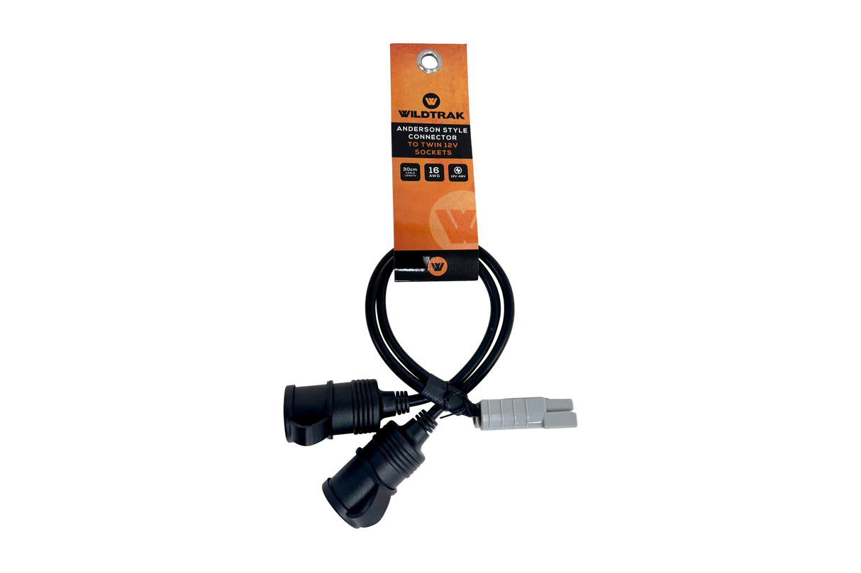 50A Anderson Connector Twin 12V Socket, 30cm Cable Length, 16AWG
