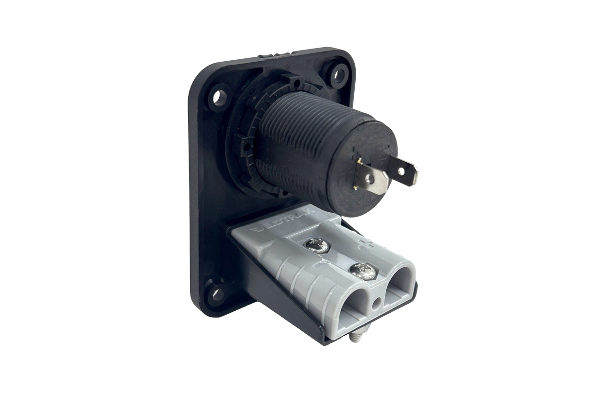 50A ANDERSON STYLE CONCTR PNEL MOUNT WITH CIG SOCKET