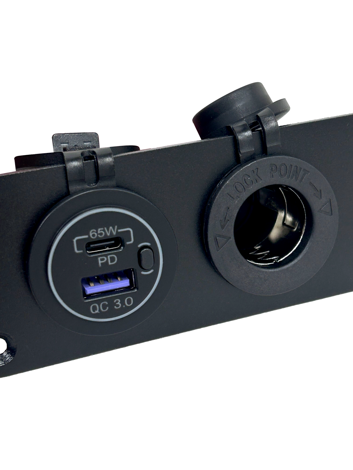 50A ANDERSON STYLE CON PNL MNT W USB C PD65W+QC3.0 CHRGR+CIG