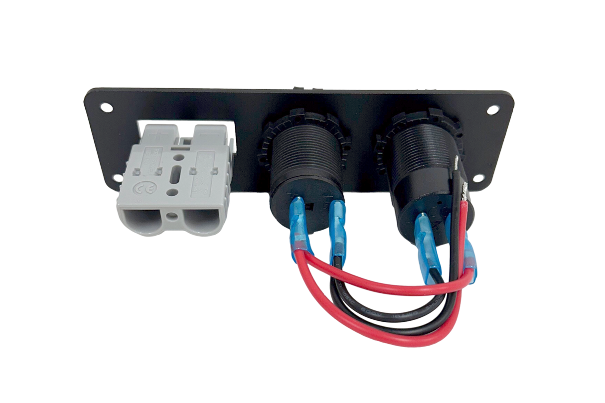 50A ANDERSON STYLE CON PNL MNT W USB C PD65W+QC3.0 CHRGR+CIG