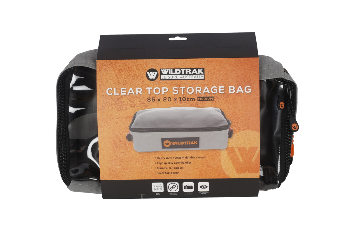 EXPLORER CLEAR TOP BAG MED 400GSM RSTOP CANVAS 35X20X10CM