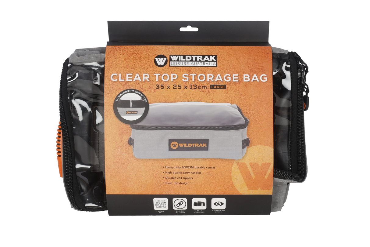 EXPLORER CLEAR TOP BAG LGE 400GSM RSTOP CANVAS 35X25X13CM
