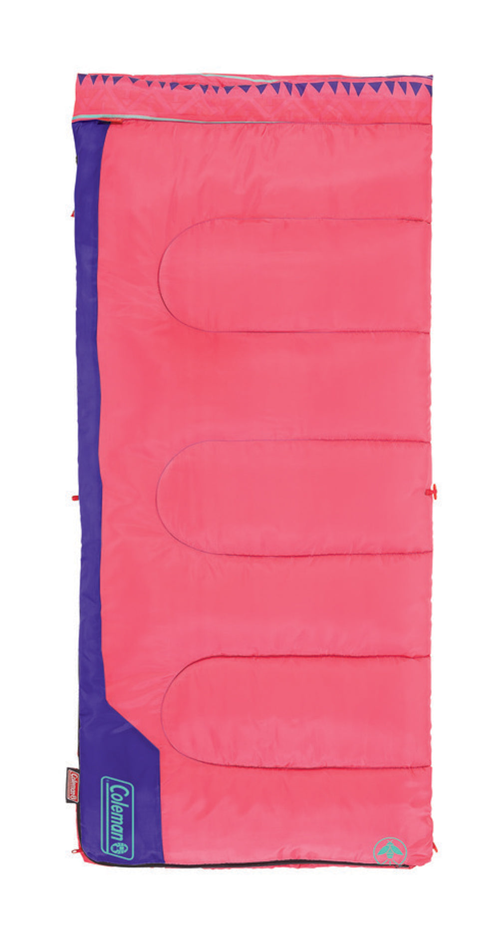 SLEEPING BAG YOUTH PLUS10C TEMP RATING PINKPURPLE COLEMAN