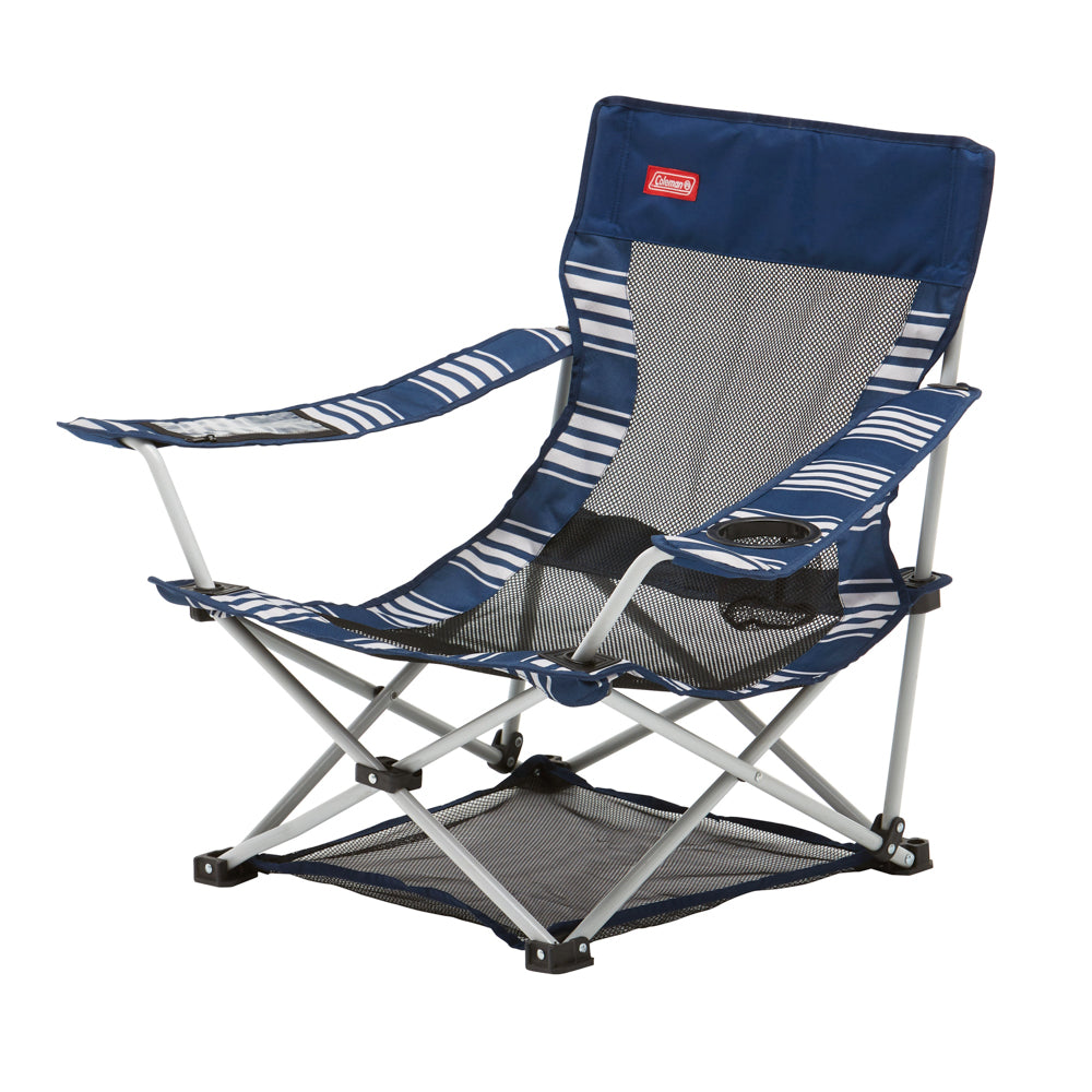 CHAIR QUAD BEACH MESH BLUE ANDWHITE COLEMAN