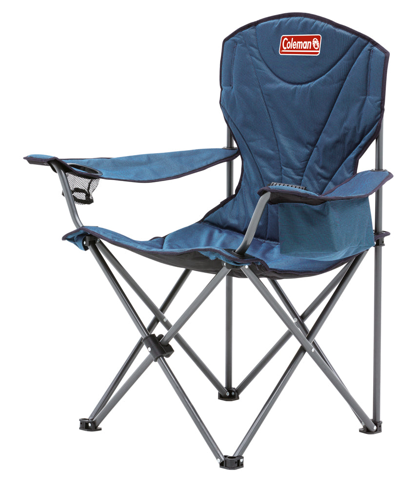 CHAIR QUAD KING SIZE COOLER ARM BLUE WIDE COLEMAN