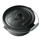 Cast Iron 4.5 Quart Heavy Duty Pre-Seasoned Round  Camp Oven with Lip and Handle