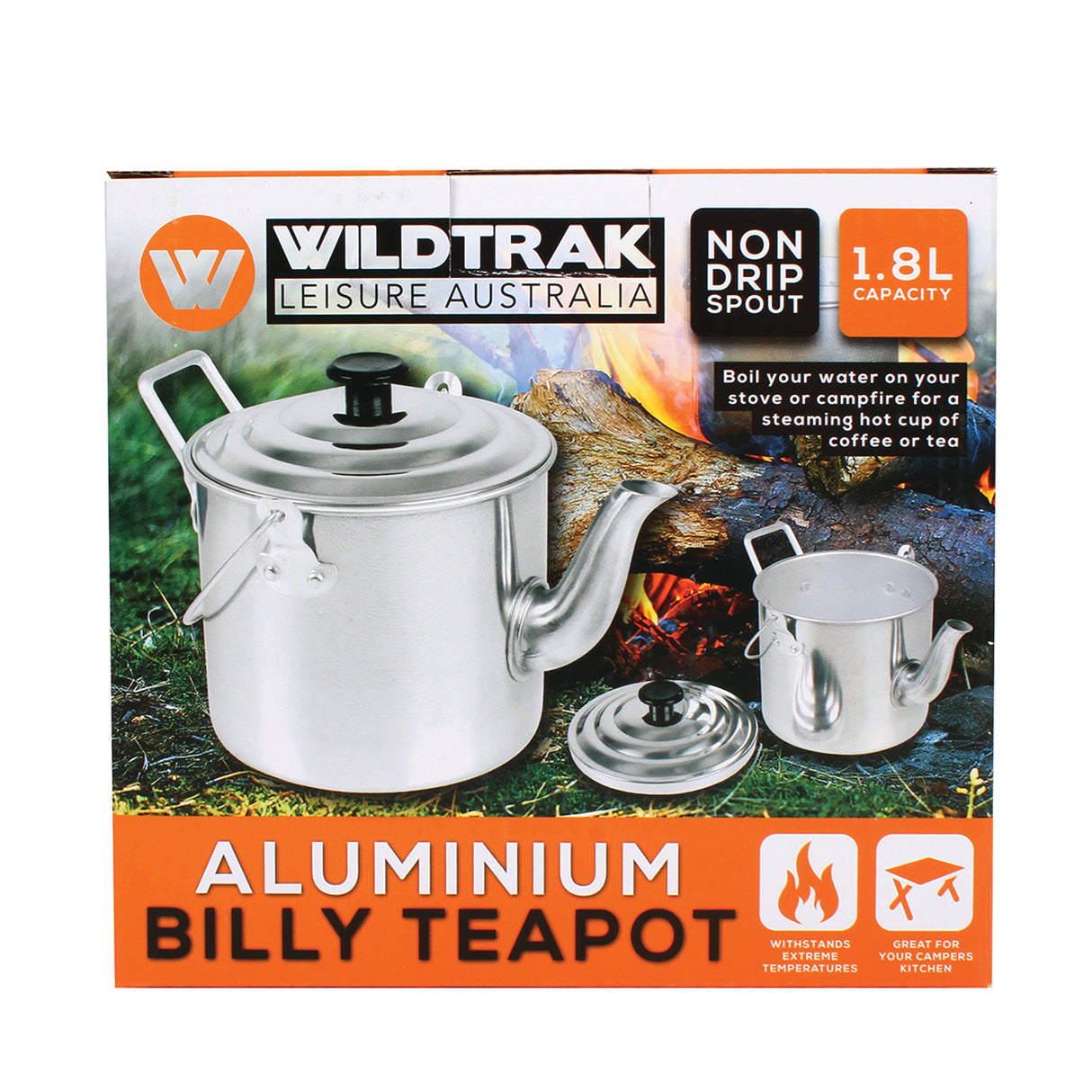 1.8L Aluminium Billy TeaPot with Handle