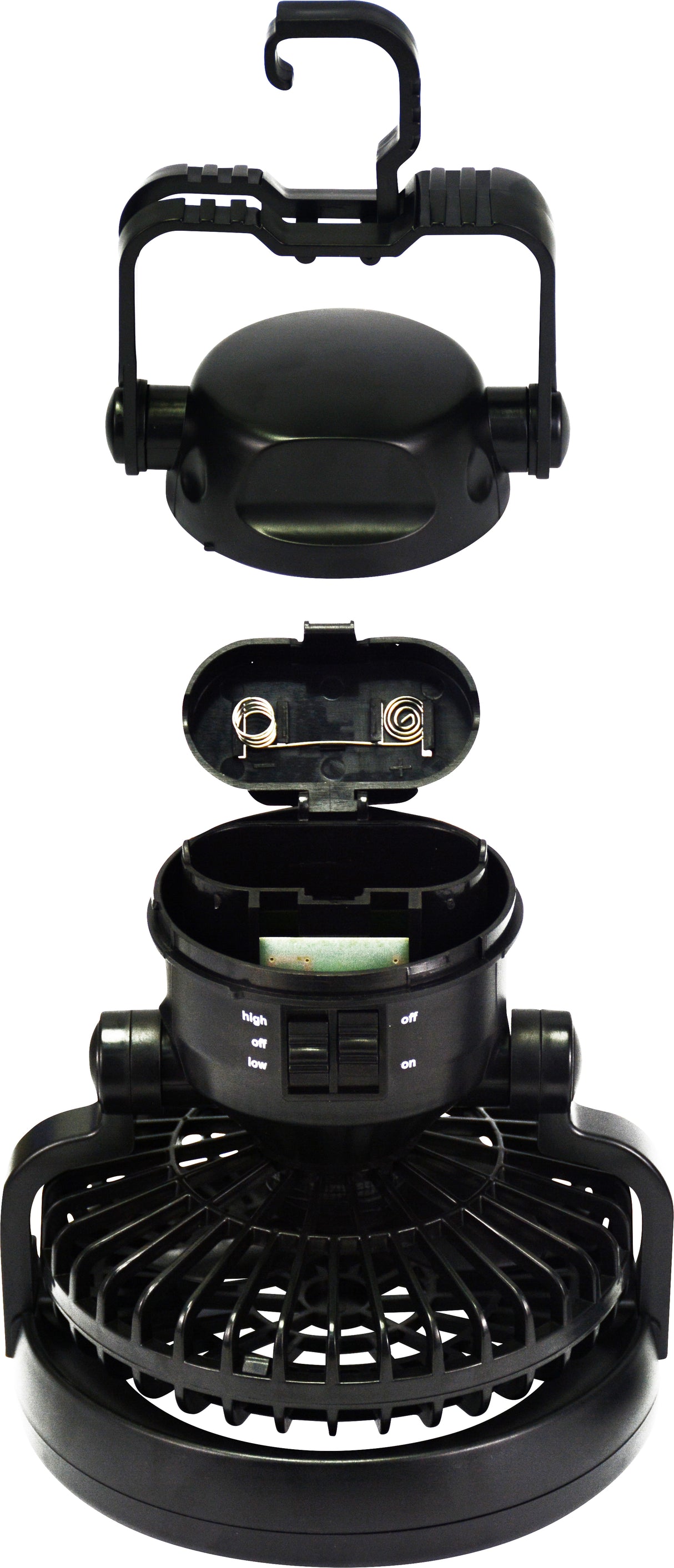 Portable 2in1 LED Light and Fan 16.7x18.5cm, 50 Hours Low Speed, Battery Operated