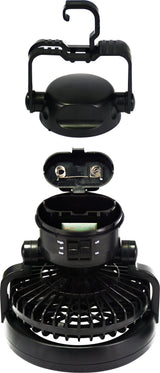 Portable 2in1 LED Light and Fan 16.7x18.5cm, 50 Hours Low Speed, Battery Operated